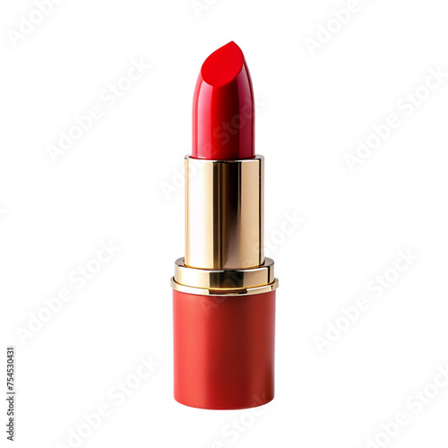 Red lipstick isolated on a transparent background.