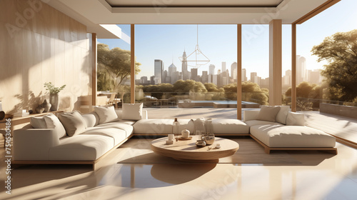 white and beige living room 