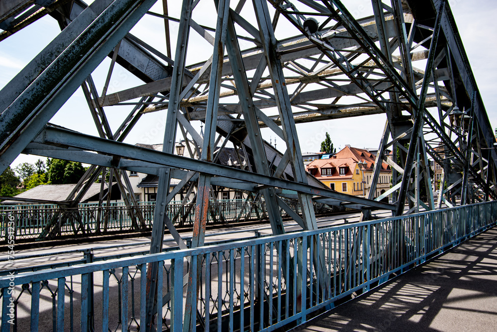Beautiful Loschwitz Bridge over the Elbe River. Dresden, Germany. Beautiful Loschwitz Bridge over the Elbe River. Dresden, Germany.
