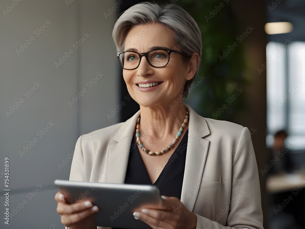 portrait of a business woman with tablet portrait of a business woman with tablet