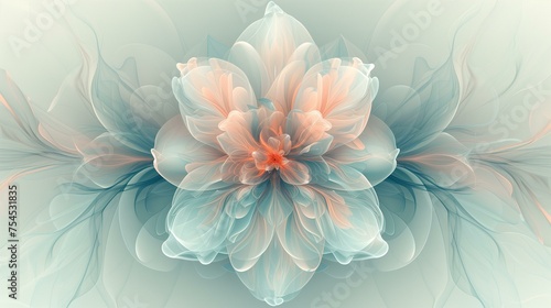 Abstract Floral Art on Light Background