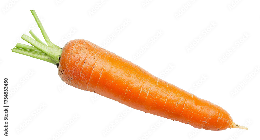 Fresh organic carrot with green tops, cut out - stock png. Fresh organic carrot with green tops, cut out - stock png.