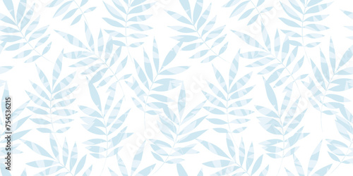 Leaves Pattern. Watercolor leaves seamless vector background, jungle print textured