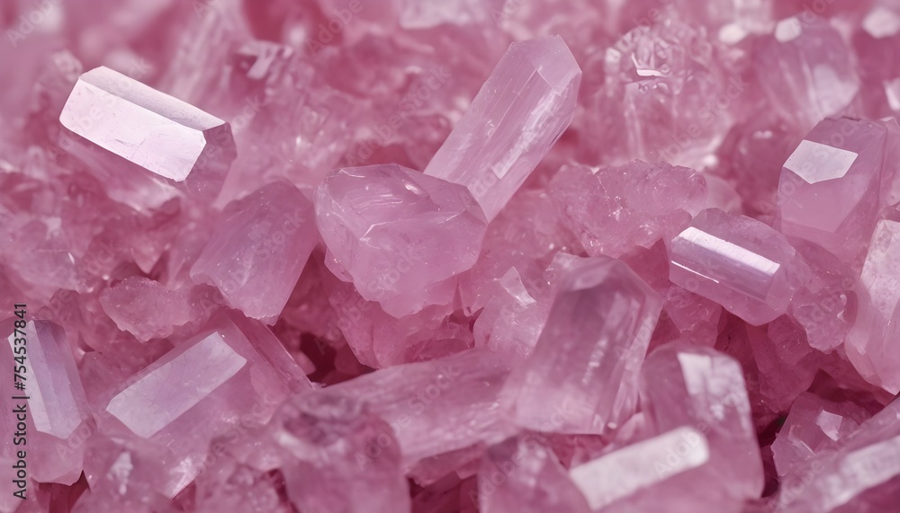 Pink quartz crystals macro background Pink quartz crystals macro background