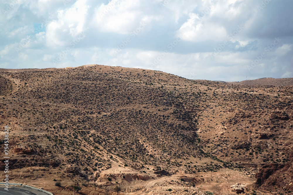 View from a road near Matmata city, Kebili Governorate of Tunisia