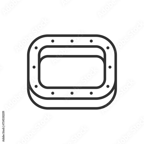 Resin tank for 3d printer, linear icon. Line with editable stroke