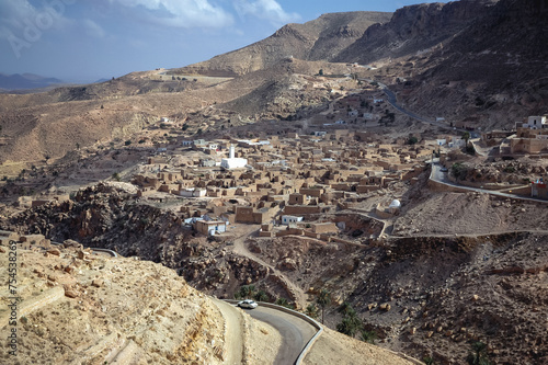 Road in Toujane Berber village near Matmata city, Kebili Governorate, Tunisia photo