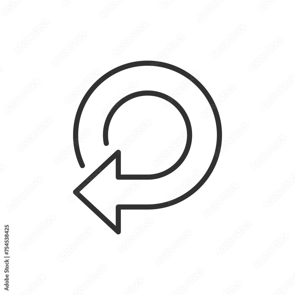 Circular arrow, linear icon. Line with editable stroke Circular arrow, linear icon. Line with editable stroke