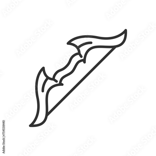 Hero's bow, linear icon. Line with editable stroke
