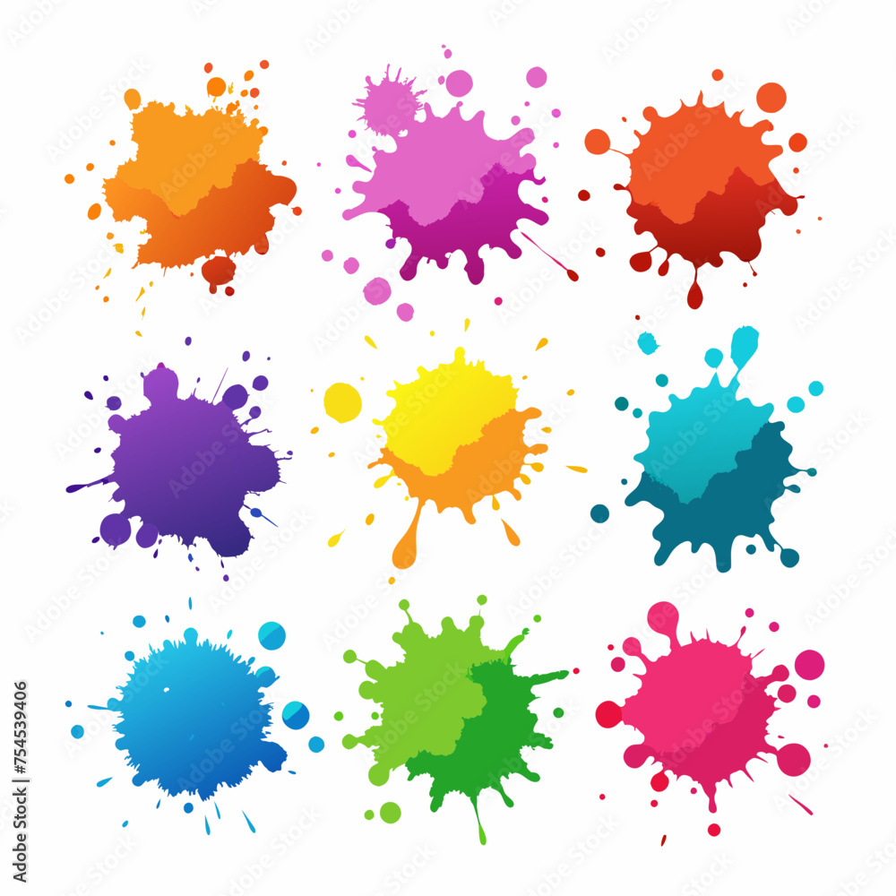 set of colorful splashes set of colorful splashes