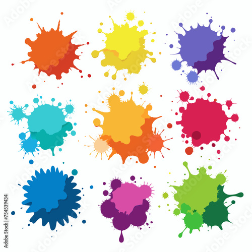 set of colorful splashes
