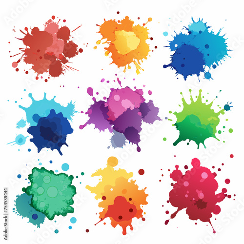 set of colorful splashes