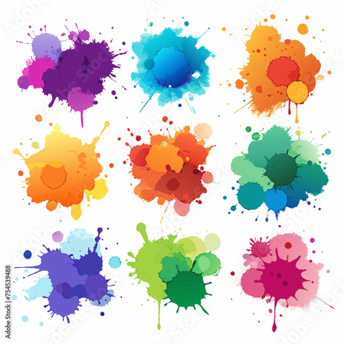 set of colorful splashes