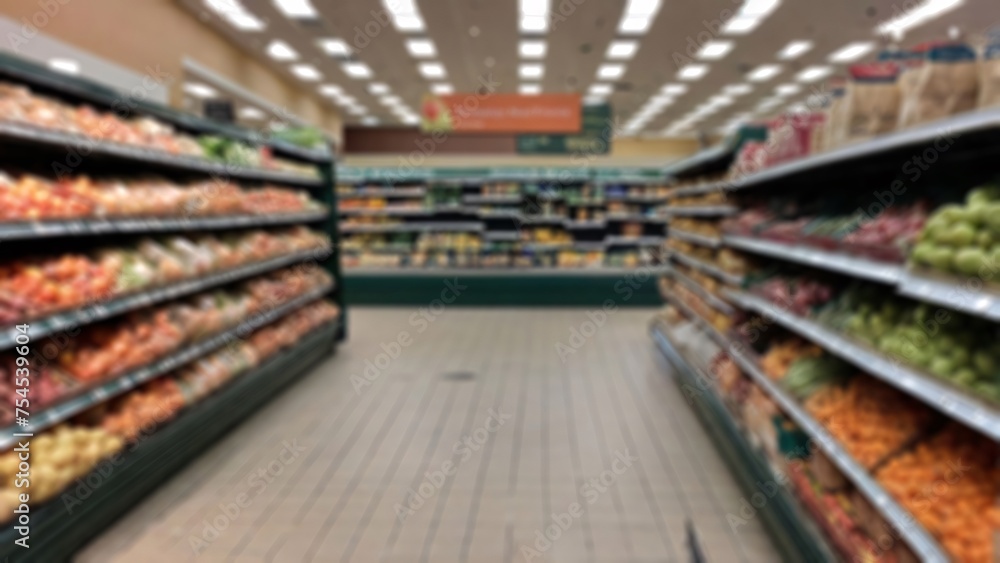 aesthetic blurred supermarket background