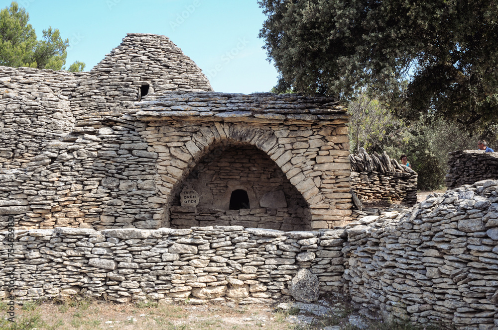 One of the dry stone huts in Village des Bories open air museum near Gordes village in Provence region of France