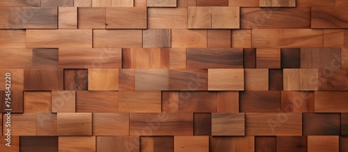 A seamless wood texture for interior decoration featuring a variety of different wooden pieces creating a unique and textured wall surface.