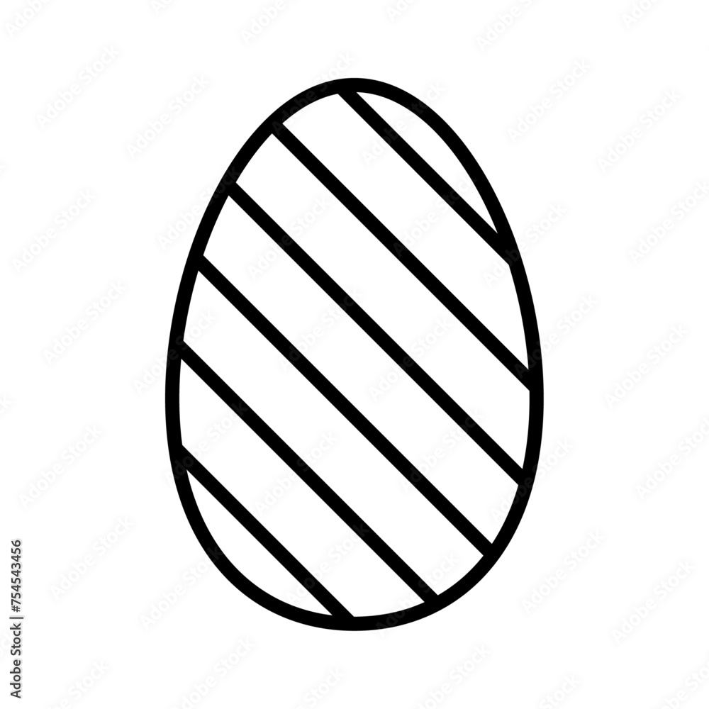 Easter egg thin line icon. Easter egg linear icon. Easter symbol. Easter egg shape with diagonal lines pattern. Vector design element isolated on transparent background. Easter egg thin line icon. Easter egg linear icon. Easter symbol. Easter egg shape with diagonal lines pattern. Vector design element isolated on transparent background.