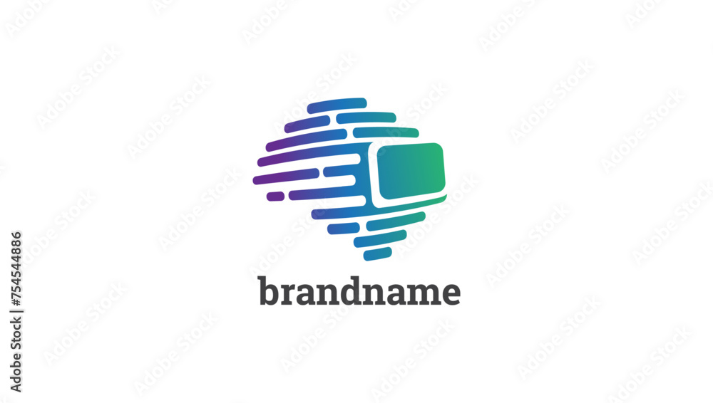 abstract brain virtual reality oculus 3d vector logo template abstract brain virtual reality oculus 3d vector logo template