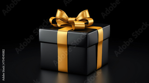 golden gift box on black