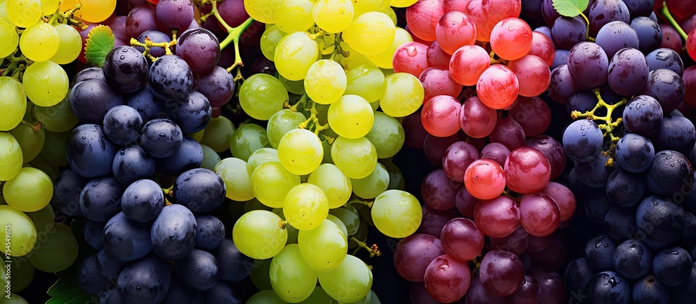 Vibrant Harvest: Juicy Bunch of Grapes Ready for Winemaking and Culinary Delights Vibrant Harvest: Juicy Bunch of Grapes Ready for Winemaking and Culinary Delights