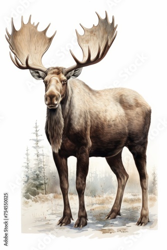 Big Srong  moose out in the wild. © ART IMAGE DOWNLOADS