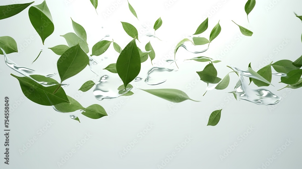 Shadow Spa Leaves Flowing Movement Isolated Tranquil Shadow Spa Leaves Flowing Movement Isolated Tranquil