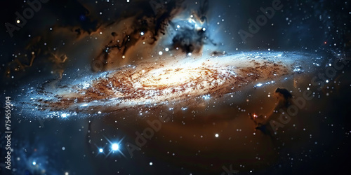 A spiral galaxy with numerous stars scattered in the background, showcasing the vastness and beauty of the universe.