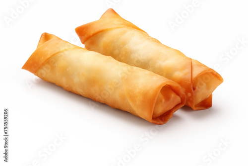 Authentic Vietnamese Spring Roll - isolated on white background