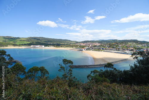 Panoramic of Gorliz beach in Bizkaia. photo