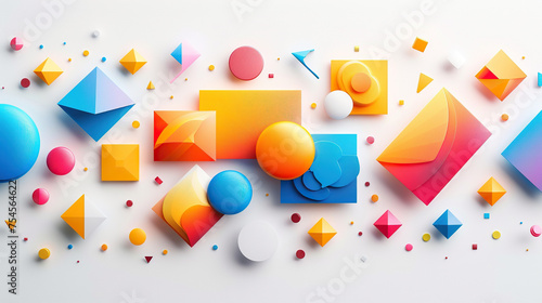 set of wooden multicolor shapes icons , isolated on white background