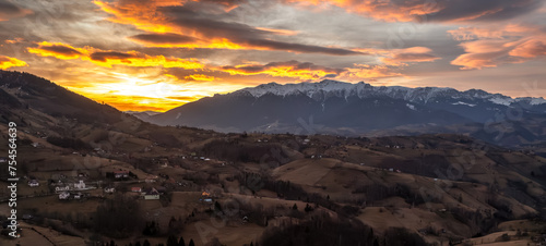 Obraz na płótnie Scenic landscape of Bucegi mountains in the Romanian Carpathians w salonie