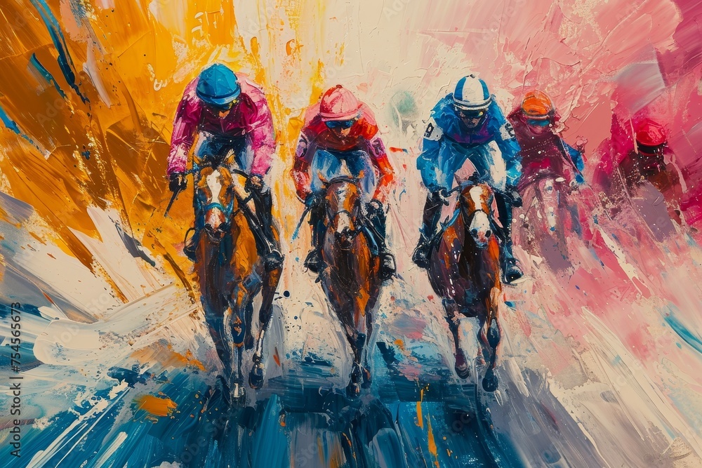 Race to the Finish: A Blur of Colors
