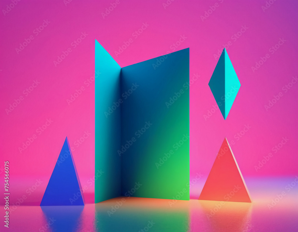 Fototapeta premium abstract colorful gradient background with graphical shapes 