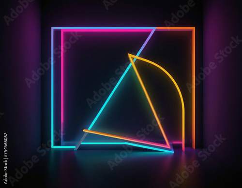 abstract background with neon lights and shapes
