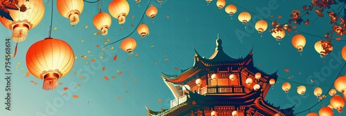 Enchanting Evening at Tainan's Chihkan Tower with Festive Lanterns photo
