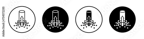 Suction process flat line icon set. Suction process Thin line illustration vector