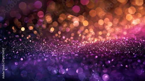 gold and purple abstract glitter confetti bokeh background 