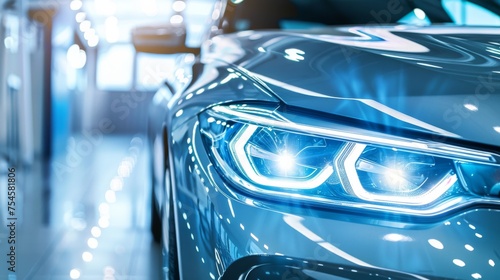 Innovative car headlight captured in close-up detail © Orxan