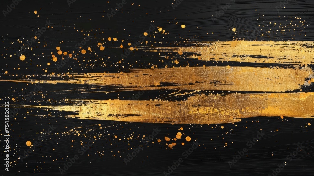 Black Background With Gold Paint Streaks