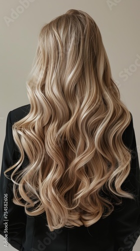 Long Blonde Hair Cascading Down the Back