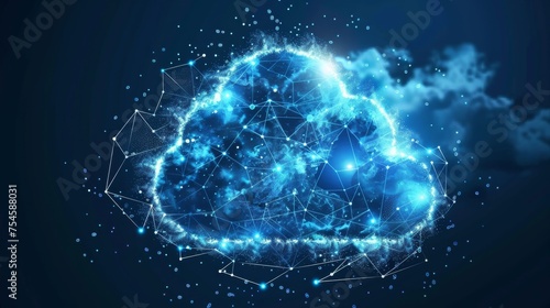 Online cloud computing network depicted as a concept of internet storage