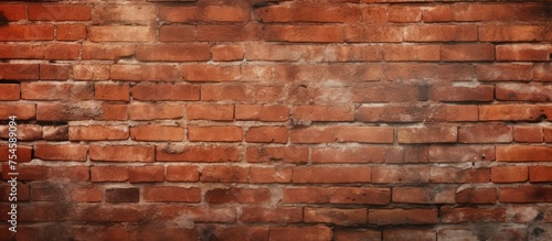 A red brick wall stands tall in the background, contrasting with a white fire hydrant in the foreground. The fire hydrant stands out against the textured surface of the brick wall.