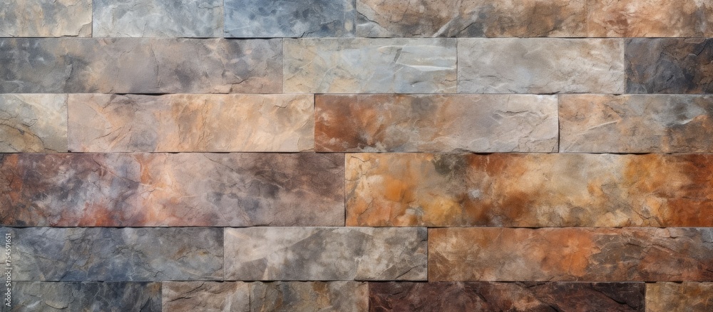 The stone wall showcases an array of colors and shapes, blending together in a vibrant display. Each unique stone contributes to the overall texture and composition of the wall, The stone wall showcases an array of colors and shapes, blending together in a vibrant display. Each unique stone contributes to the overall texture and composition of the wall,