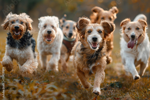 Cute dogs running