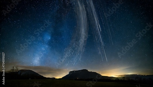 ２つに別れる流れ星