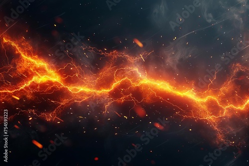 Dynamic 3d illustration of a lightning bolt striking Showcasing power and energy in a vibrant Electrified scene.