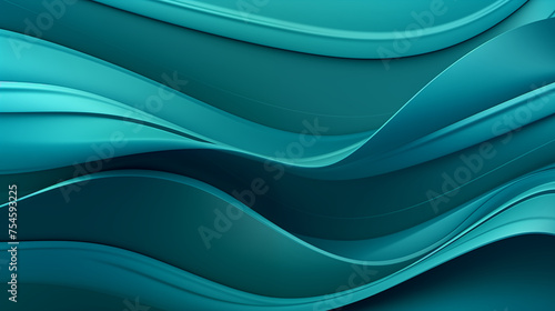Serene Turquoise Waves: A Tranquil Abstract Flow