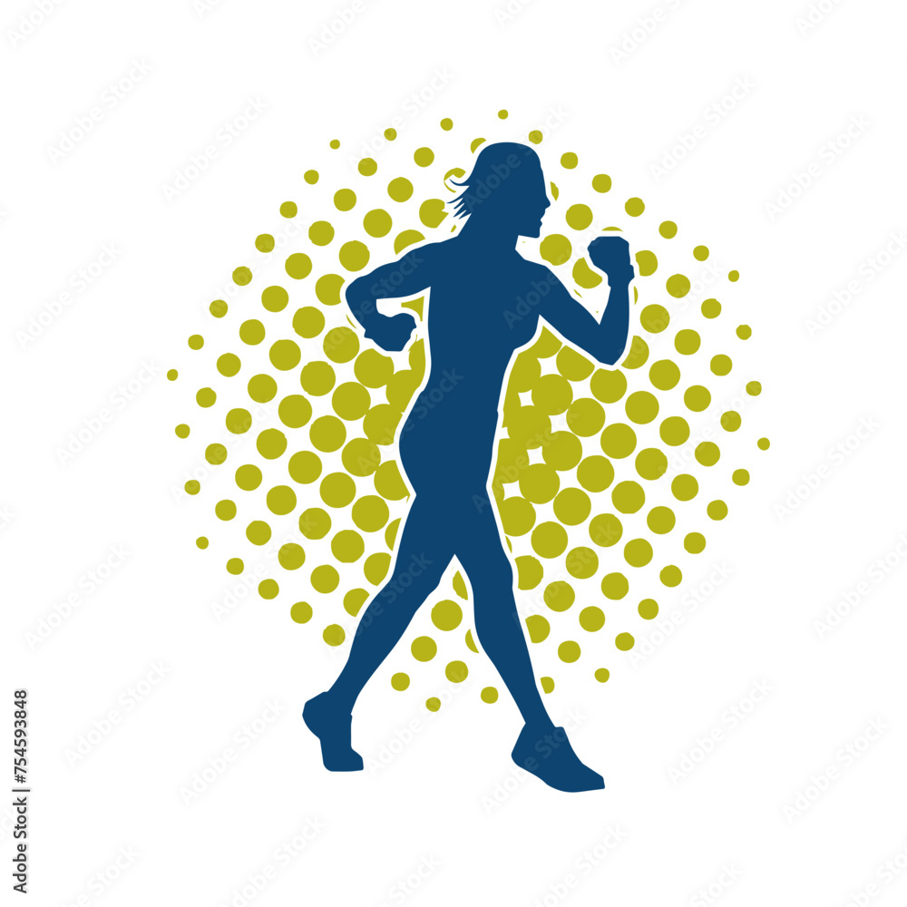 Silhouette of slim female doing exercise. Silhouette of a sporty woman doing gym workout pose. Silhouette of slim female doing exercise. Silhouette of a sporty woman doing gym workout pose.