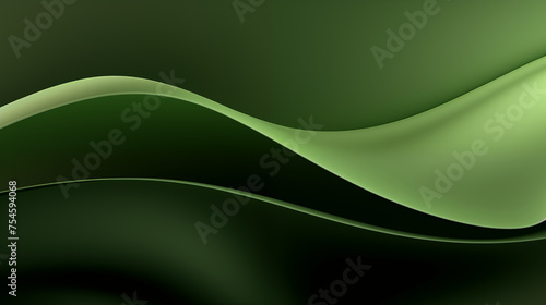 Nature-Inspired Abstract: Olive Green Waves in Elegant Flow