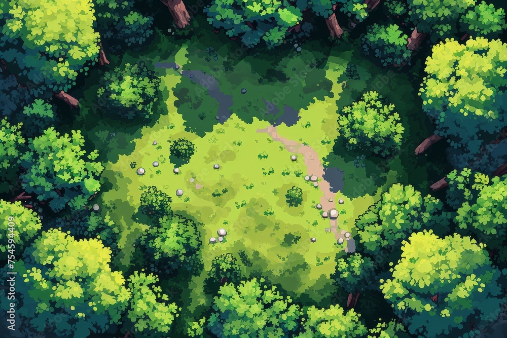 pixel map forest in the game. Pixelated forest for game map. pixelated forest maps in the game. Pixel art concept of forest. pixelate village on game maps.